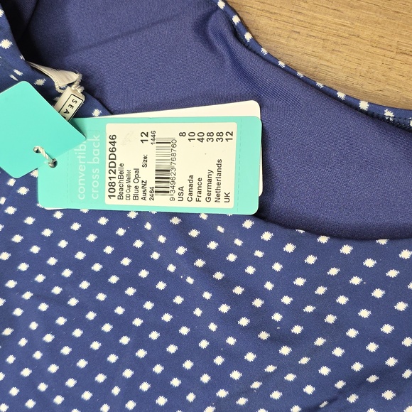 Seafolly Navy Polka Dot Kids Swim One Piece - Picture 3 of 5